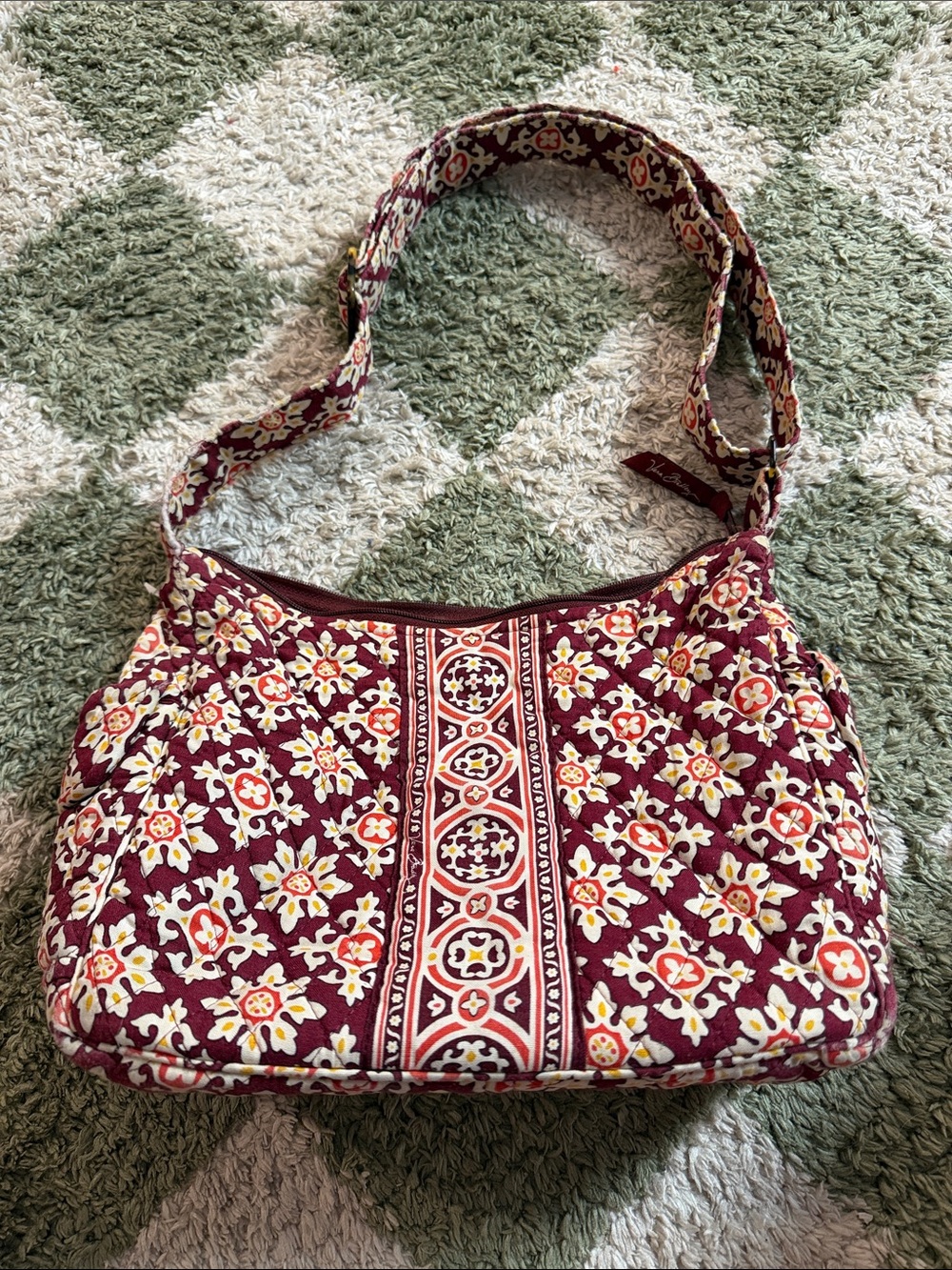 Vera Bradley Quilted Shoulder Bag in Burgundy Floral